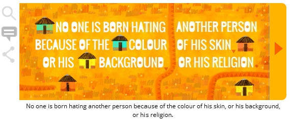 nadie nace odiando a otra persona por el color de su piel o su origen, o su religin