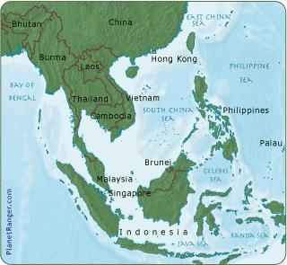 mapa de la indochina