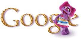 logotipo de google por el 40 aniversario de plaza sesamo