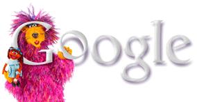 logotipo de google por el 40 aniversario de plaza sesamo